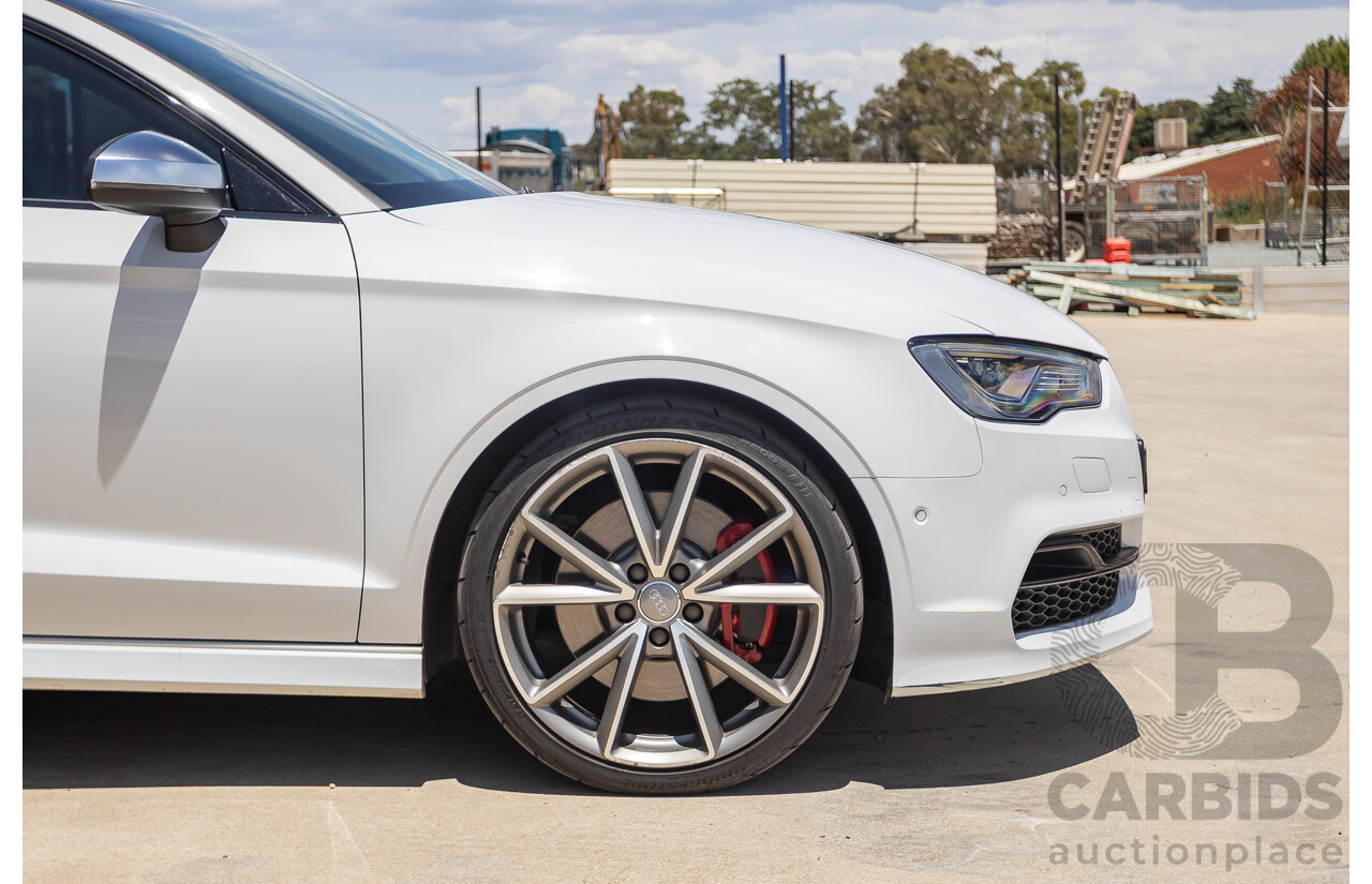 7/2016 Audi S3 2.0 TFSI QUATTRO (AWD) 8V MY15 4D Sedan Glacier White Turbo 2.0L