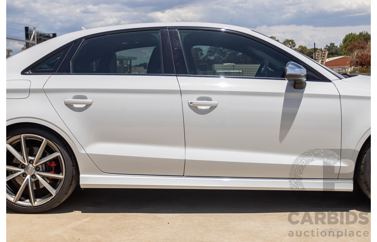 7/2016 Audi S3 2.0 TFSI QUATTRO (AWD) 8V MY15 4D Sedan Glacier White Turbo 2.0L