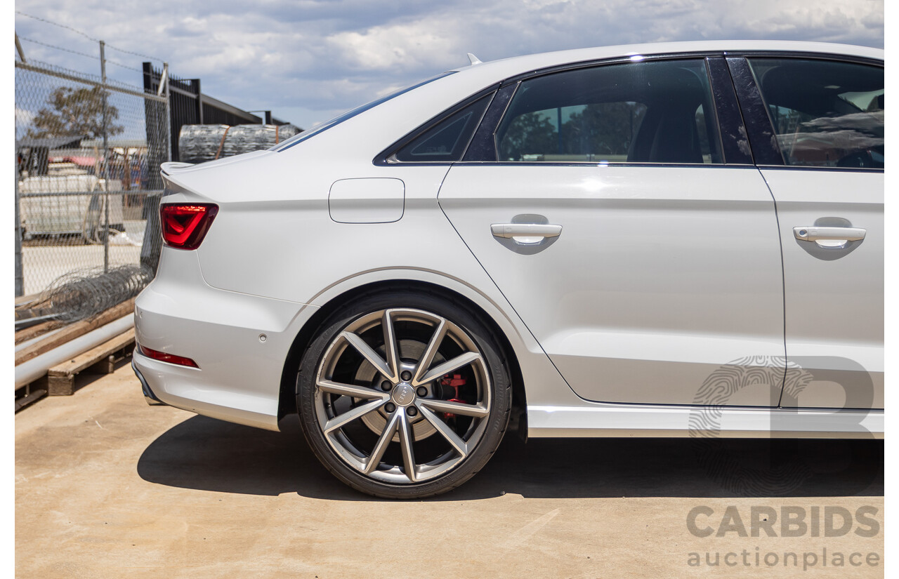 7/2016 Audi S3 2.0 TFSI QUATTRO (AWD) 8V MY15 4D Sedan Glacier White Turbo 2.0L