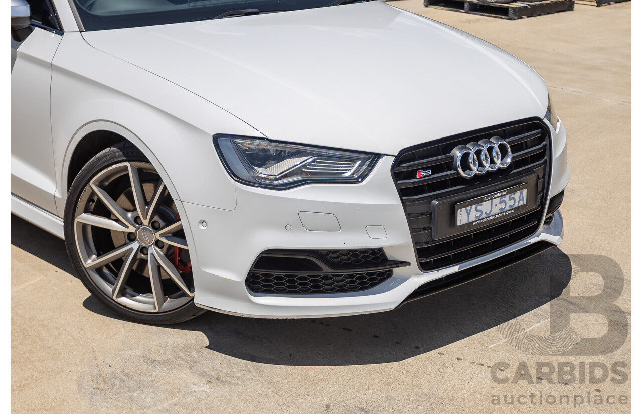 7/2016 Audi S3 2.0 TFSI QUATTRO (AWD) 8V MY15 4D Sedan Glacier White Turbo 2.0L