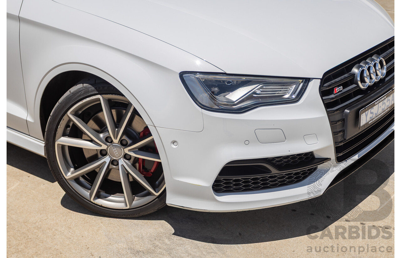 7/2016 Audi S3 2.0 TFSI QUATTRO (AWD) 8V MY15 4D Sedan Glacier White Turbo 2.0L