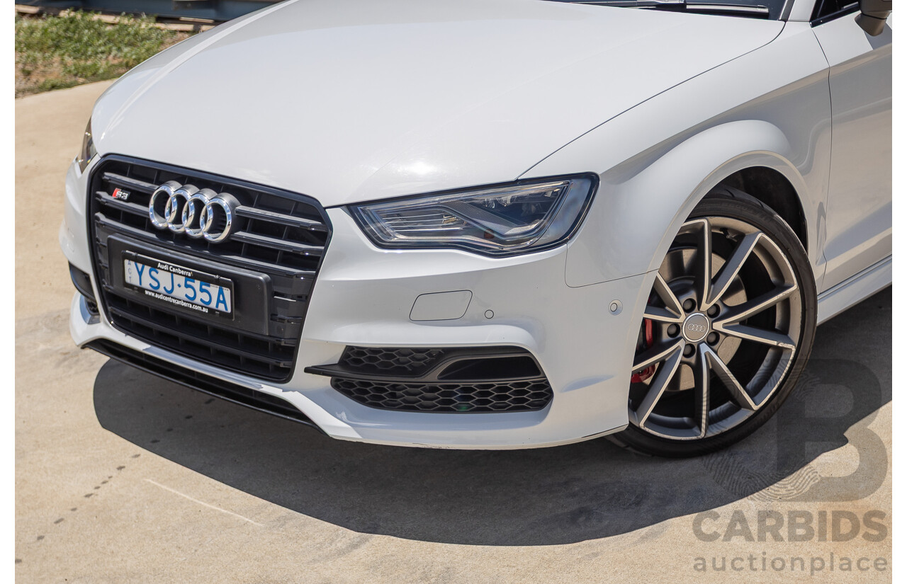 7/2016 Audi S3 2.0 TFSI QUATTRO (AWD) 8V MY15 4D Sedan Glacier White Turbo 2.0L