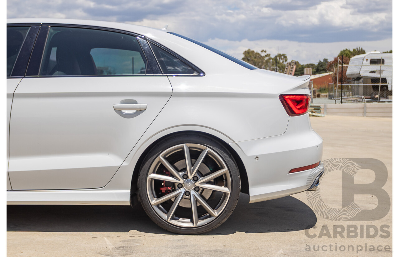 7/2016 Audi S3 2.0 TFSI QUATTRO (AWD) 8V MY15 4D Sedan Glacier White Turbo 2.0L
