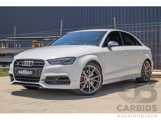 7/2016 Audi S3 2.0 TFSI QUATTRO (AWD) 8V MY15 4D Sedan Glacier White Turbo 2.0L