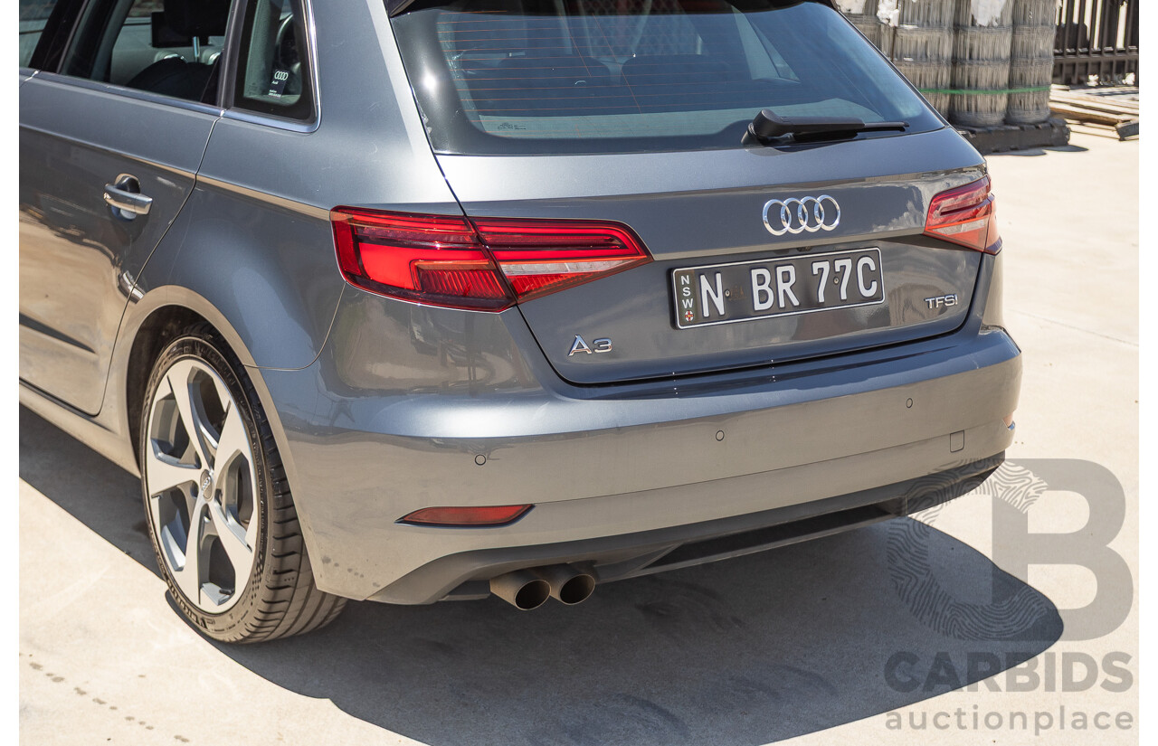 10/2017 Audi A3 TFSI Sportback COD 8V MY18 5D Hatchback Monsoon Grey Metallic Turbo 1.4L