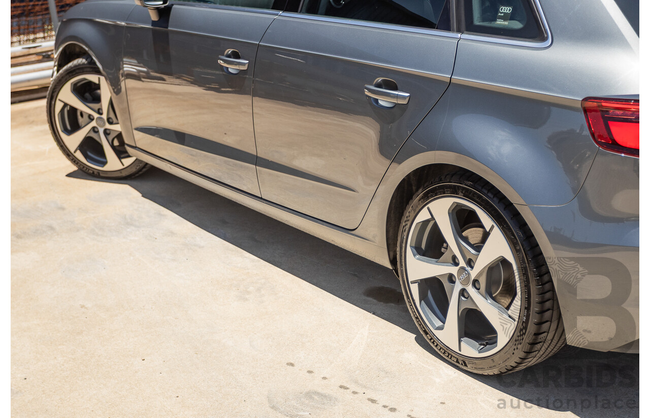 10/2017 Audi A3 TFSI Sportback COD 8V MY18 5D Hatchback Monsoon Grey Metallic Turbo 1.4L