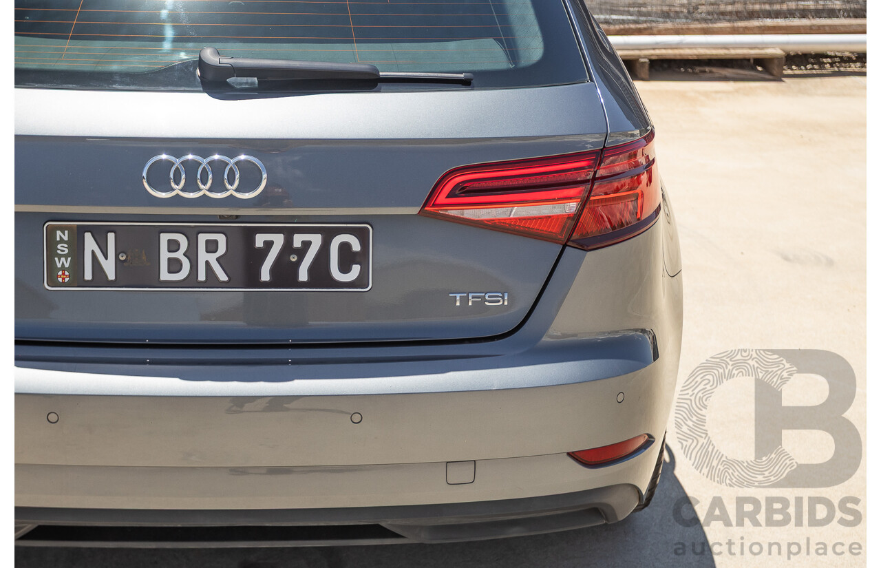 10/2017 Audi A3 TFSI Sportback COD 8V MY18 5D Hatchback Monsoon Grey Metallic Turbo 1.4L