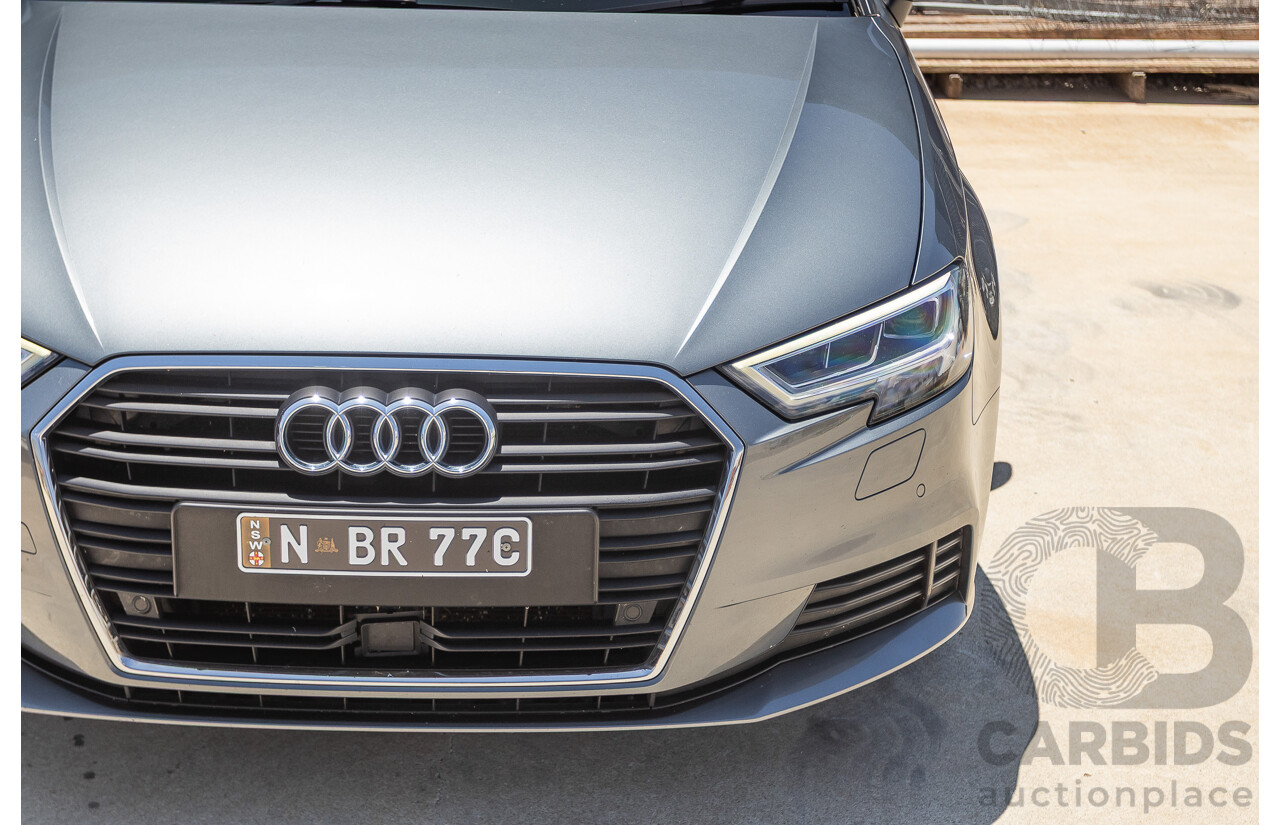 10/2017 Audi A3 TFSI Sportback COD 8V MY18 5D Hatchback Monsoon Grey Metallic Turbo 1.4L
