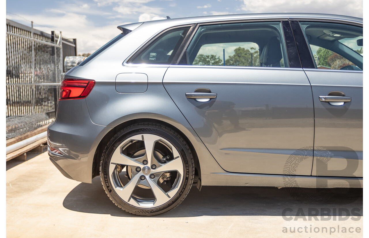 10/2017 Audi A3 TFSI Sportback COD 8V MY18 5D Hatchback Monsoon Grey Metallic Turbo 1.4L