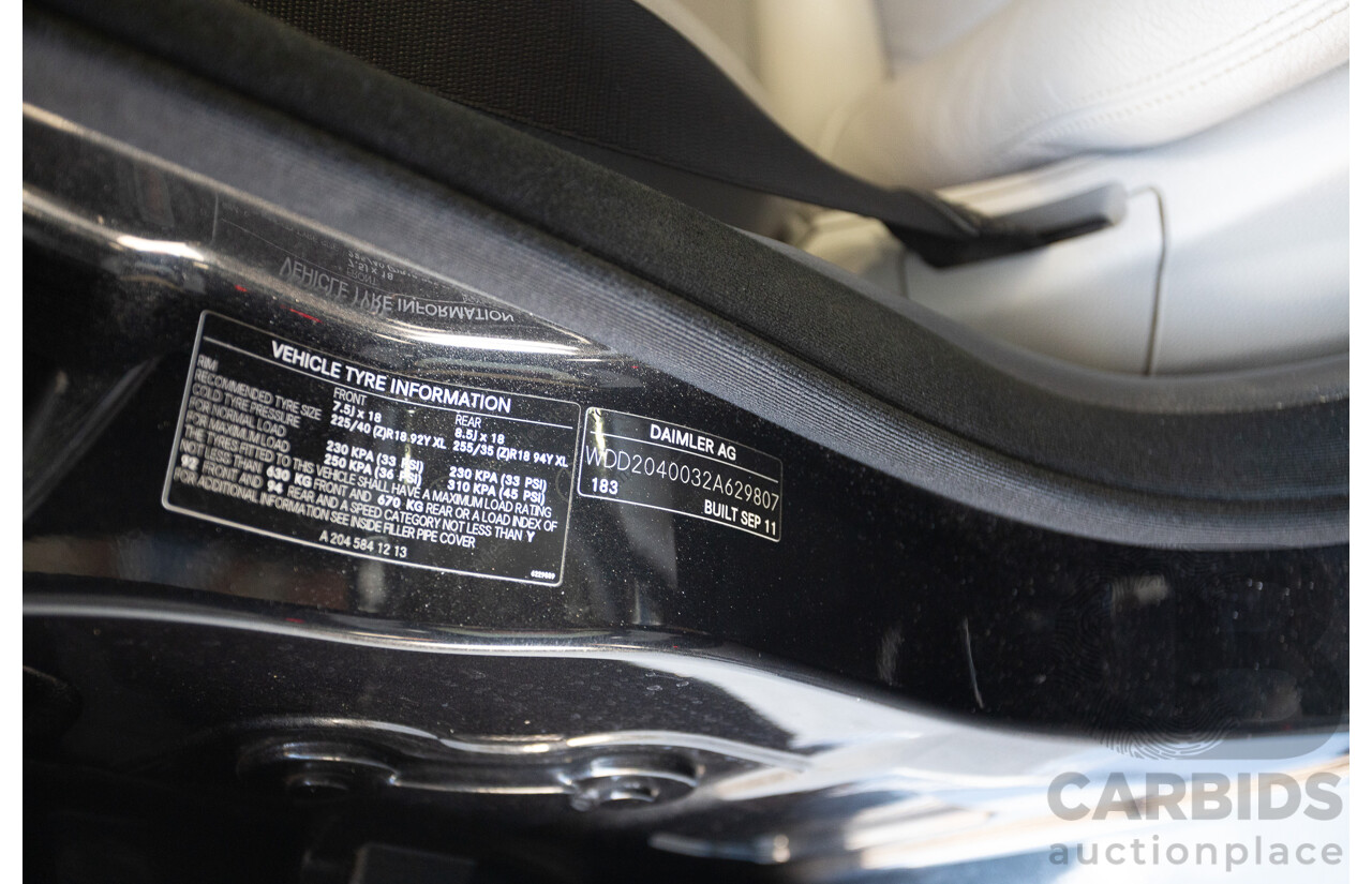 11/2011 Mercedes-Benz C220 CDI Avantguard W204 MY10 4D Sedan Magnetite Black 2.1L