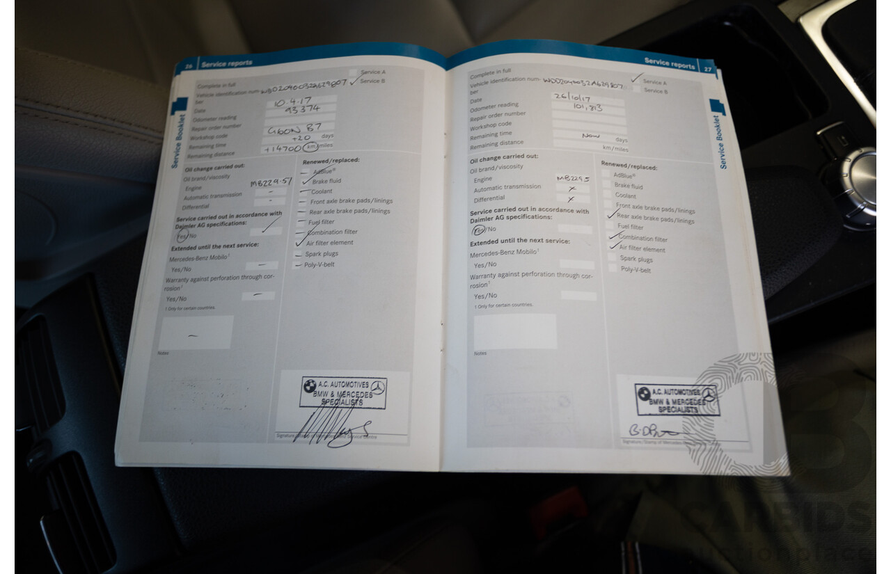 11/2011 Mercedes-Benz C220 CDI Avantguard W204 MY10 4D Sedan Magnetite Black 2.1L