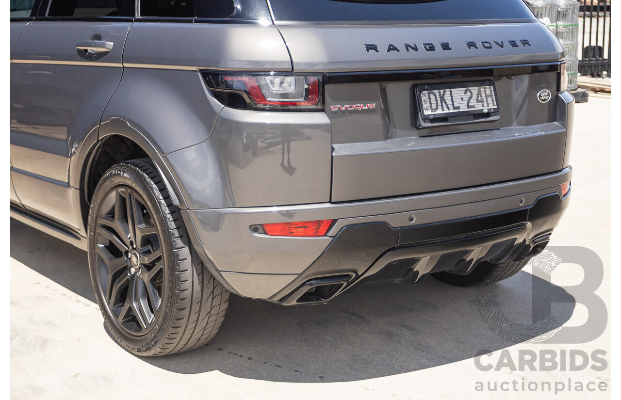 08/2016 Range Rover Evoque Td4 180 HSE Dynamic (AWD) LV MY17 5D Wagon Waitomo Grey Turbo Diesel 2.0L