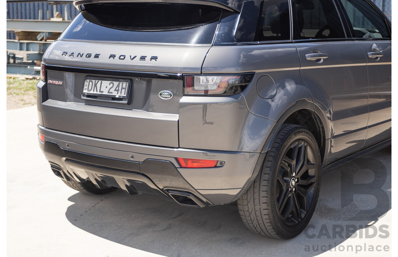 08/2016 Range Rover Evoque Td4 180 HSE Dynamic (AWD) LV MY17 5D Wagon Waitomo Grey Turbo Diesel 2.0L