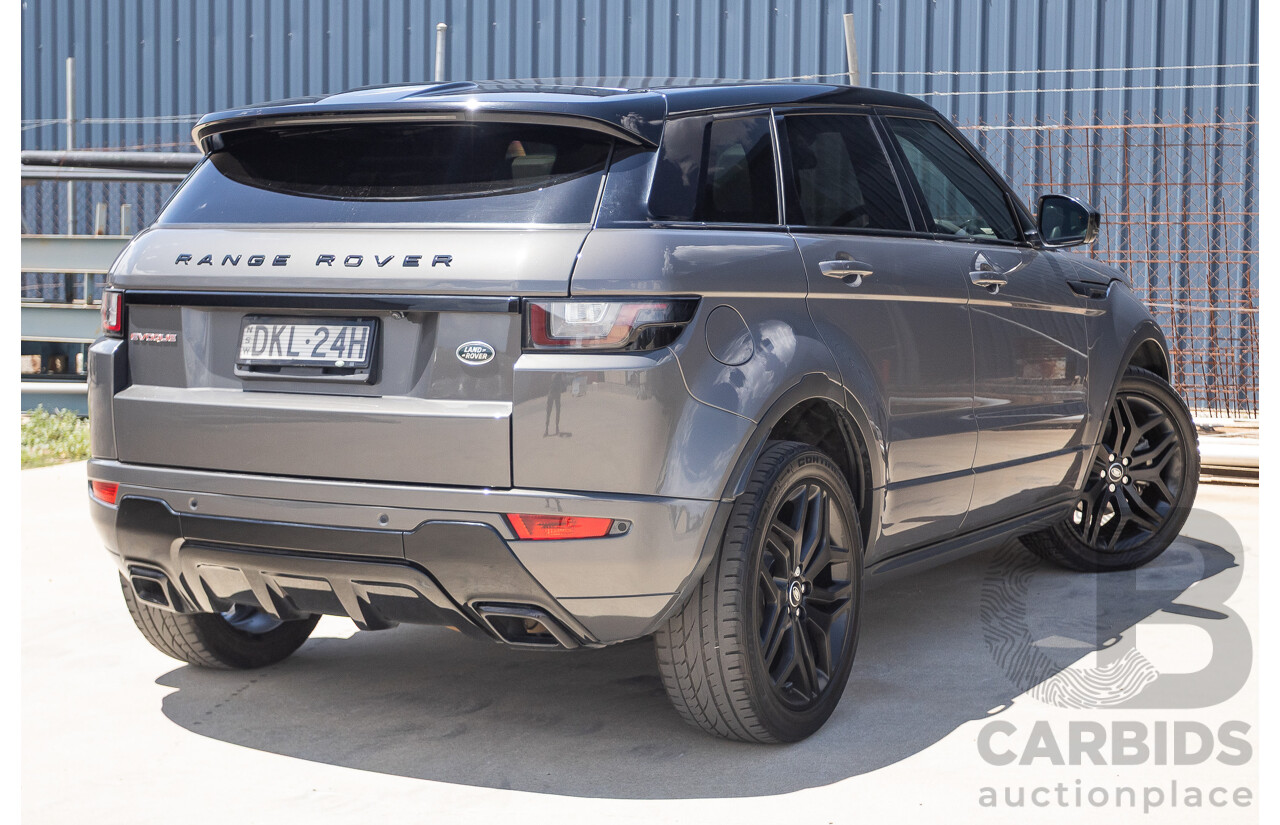 08/2016 Range Rover Evoque Td4 180 HSE Dynamic (AWD) LV MY17 5D Wagon Waitomo Grey Turbo Diesel 2.0L