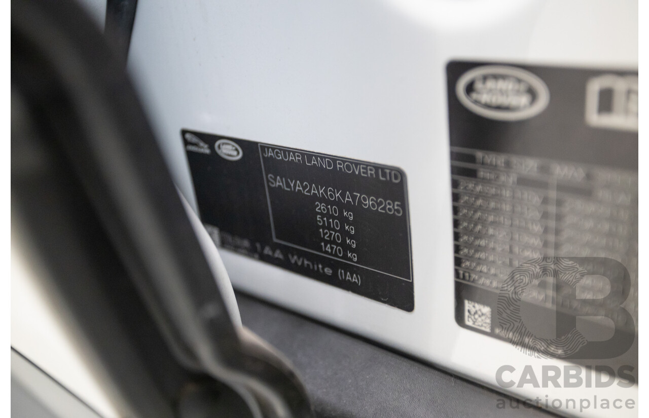 12/2018 Range Rover Velar D300 R-Dynamic S (AWD)  MY18 4D Wagon Fuji White Turbo Diesel 3.0L