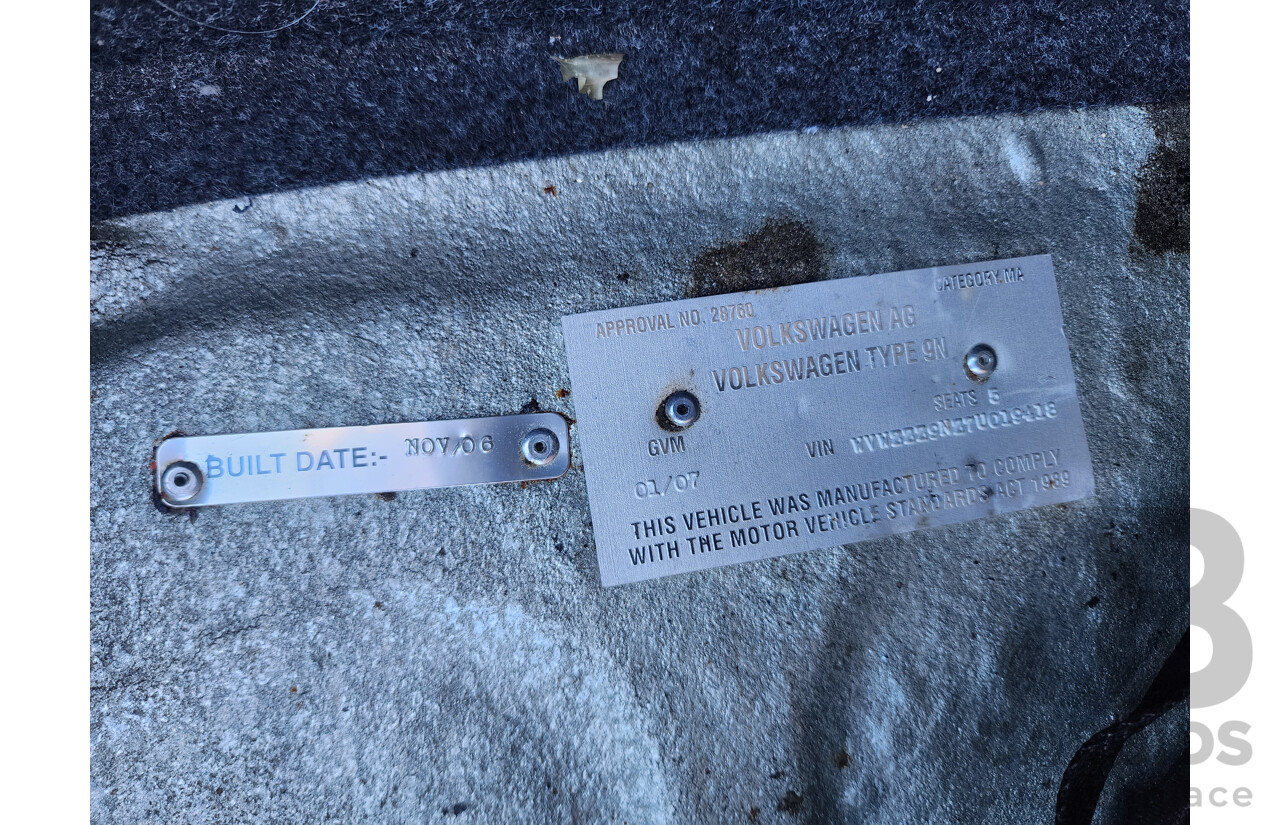 1/2007 Volkswagen Polo Match 9N MY07 UPGRADE 5d Hatchback Silver 1.6L