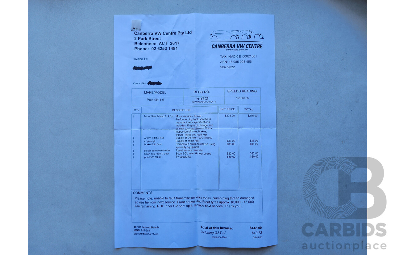 1/2007 Volkswagen Polo Match 9N MY07 UPGRADE 5d Hatchback Silver 1.6L