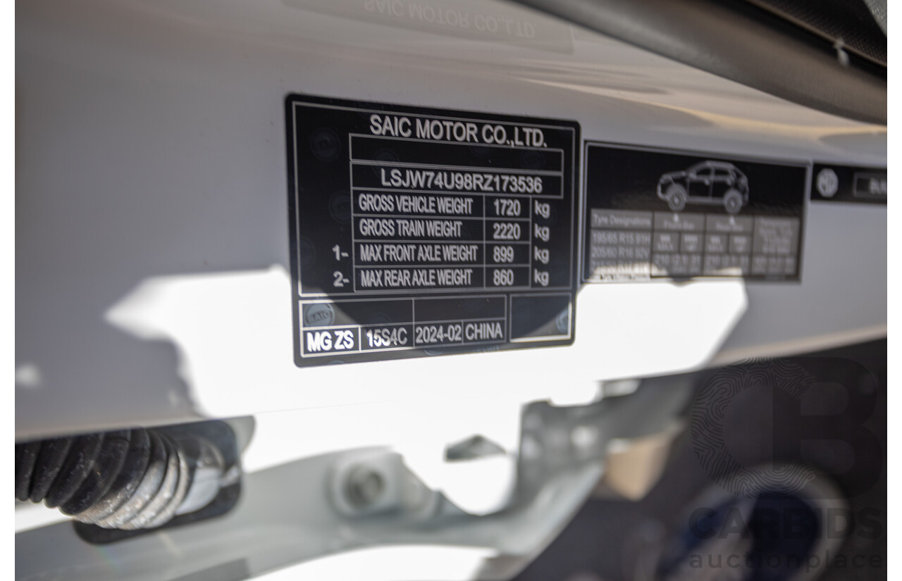 3/2024 MG ZS Excite AZS1 MY24 4D Wagon Dover White 1.5L