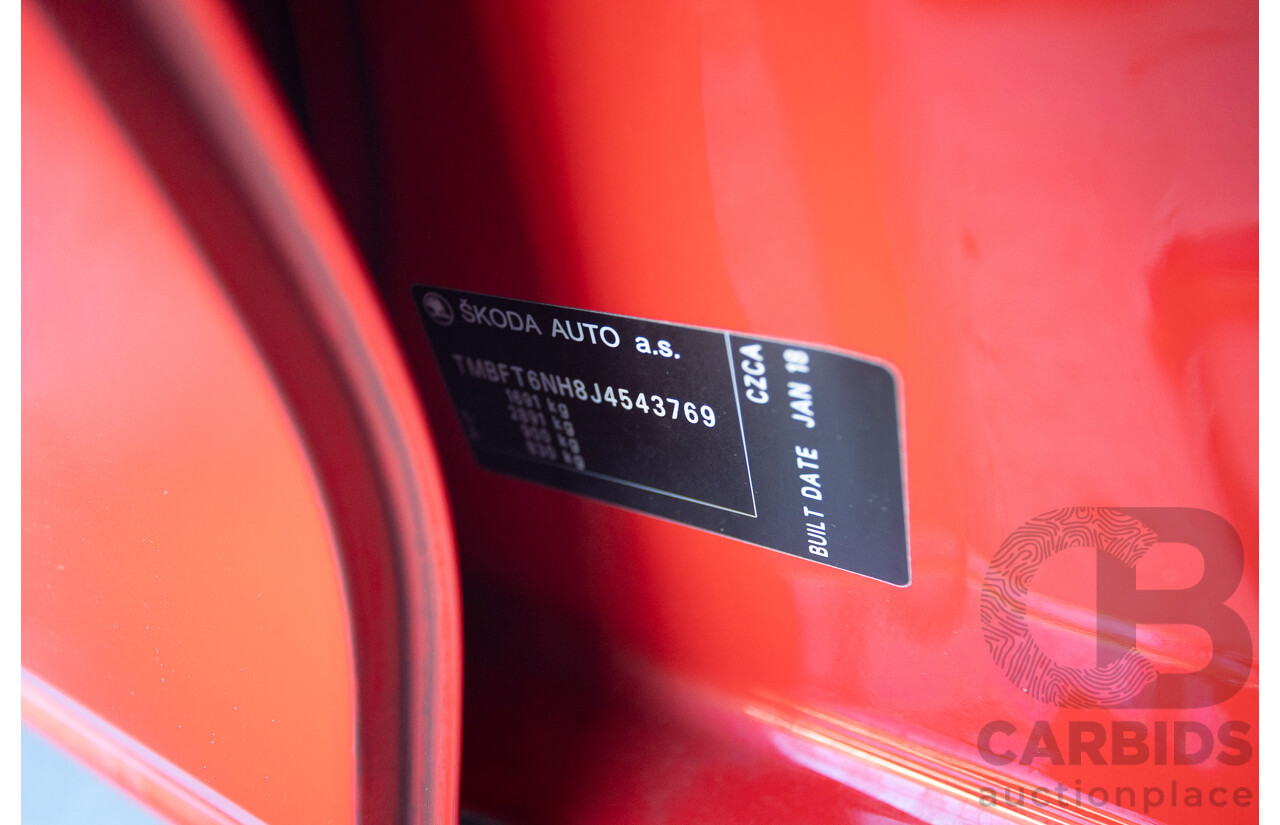 03/2018 Skoda Rapid  92 TSI NH MY18 4D Wagon Corrida Red Turbo 1.4L