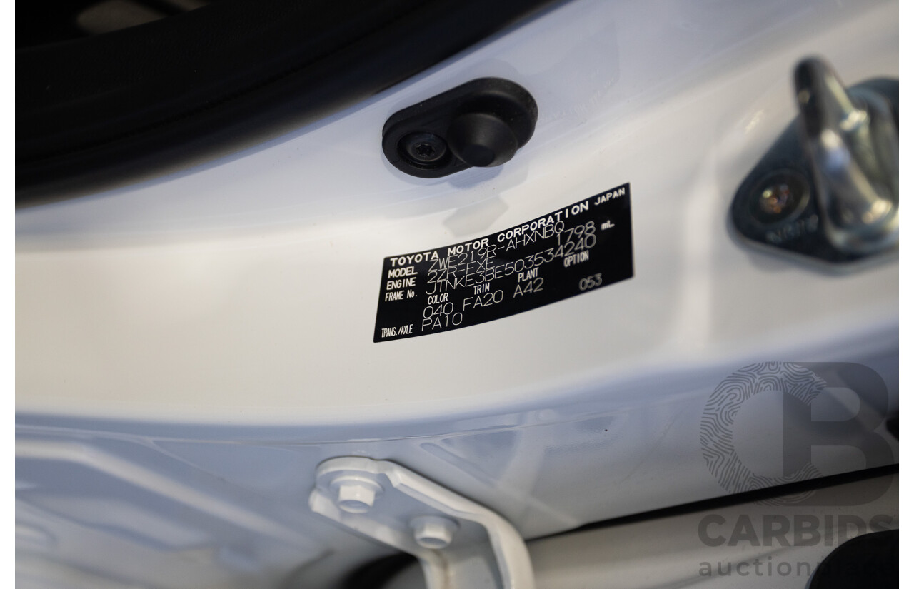 11/2024 Toyota Corolla Ascent Sport Hybrid ZWE219R 5D Hatchback Glacier White 1.8L - 70kw Hybrid