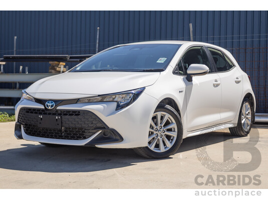 11/2024 Toyota Corolla Ascent Sport Hybrid ZWE219R 5D Hatchback Glacier White 1.8L - 70kw Hybrid