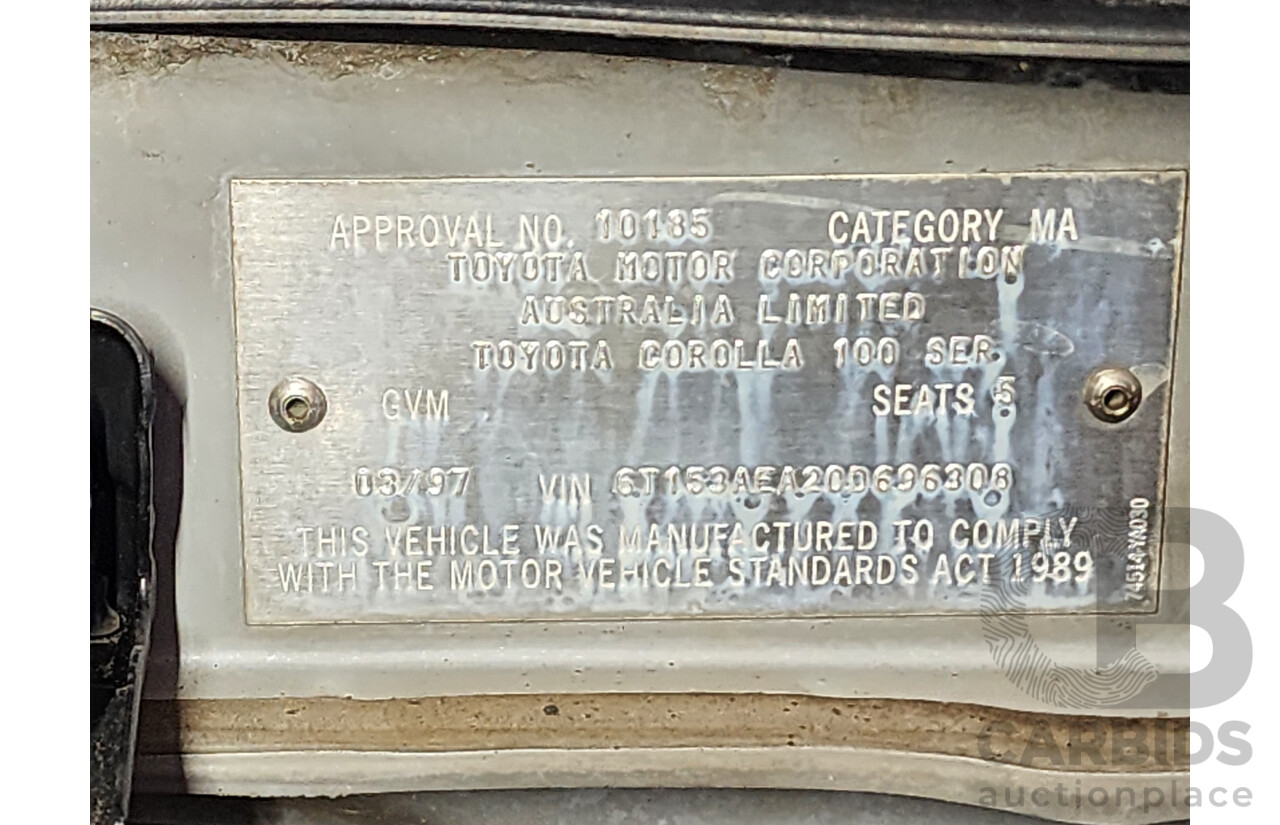 3/1997 Toyota Corolla Conquest AE102R 4d Sedan Silver 1.8L