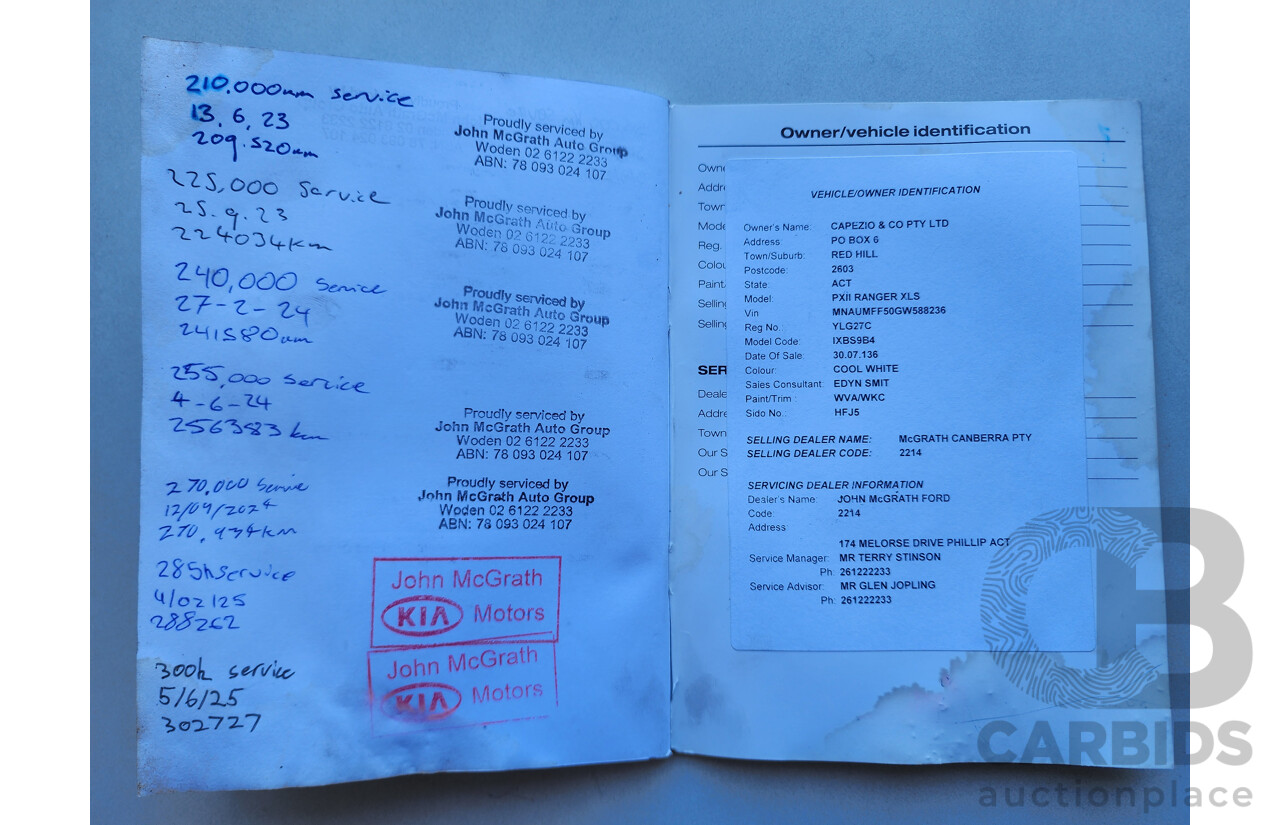 6/2016 Ford Ranger XLS 3.2 (4x4) PX MKII Dual Cab Utility White 3.2L