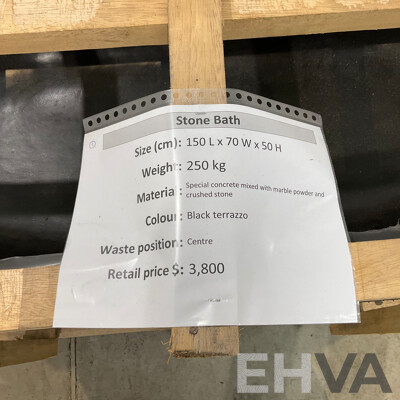 Stone Bath - Black Terrazzo  (150L X 70W X 50H ) - ORP $3,800.00