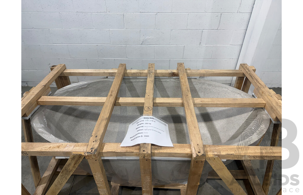 Stone Bath - Light Grey Terrazzo, 170L X 90W - ORP $3,900.00