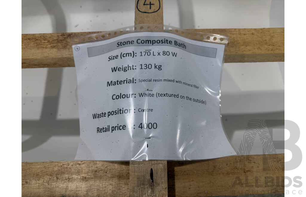 Stone Composite Bath - Charcoal Terrazzo (170L X 80W ) - ORP $4,000.00