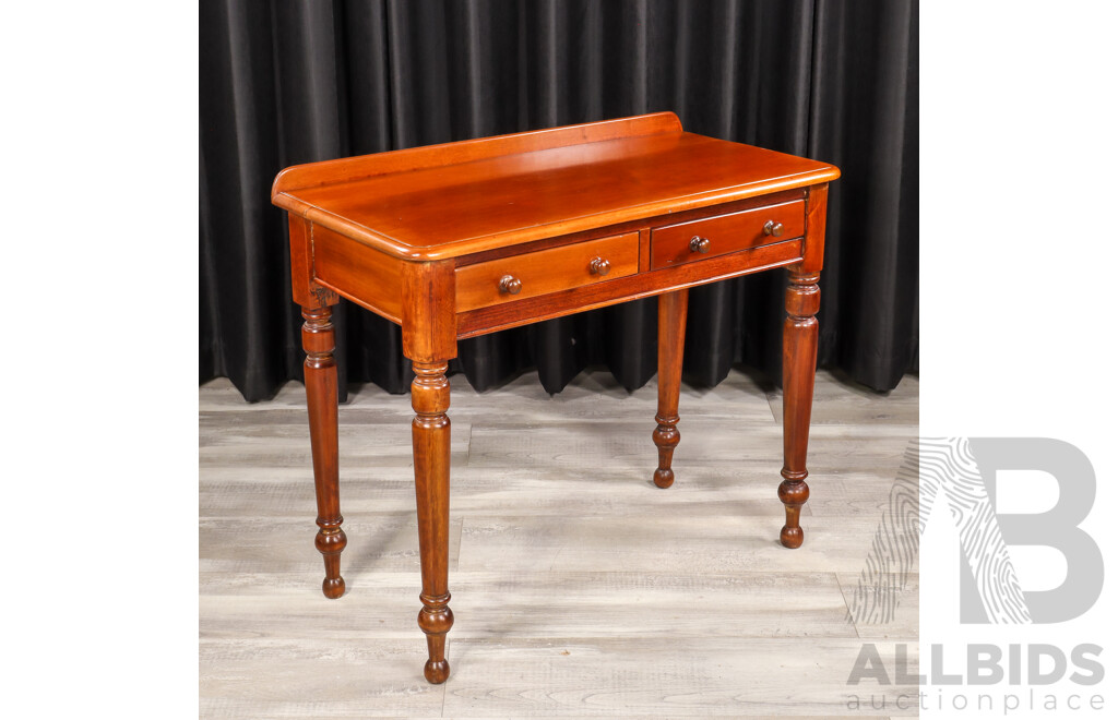 Victorian Cedar Two Drawer Hall Table
