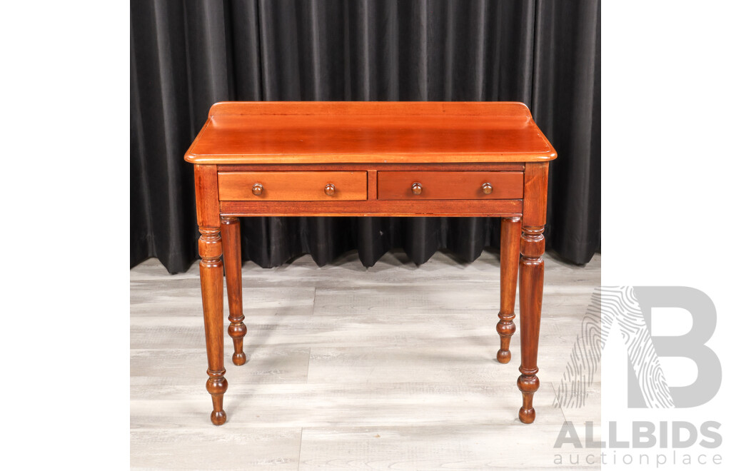 Victorian Cedar Two Drawer Hall Table