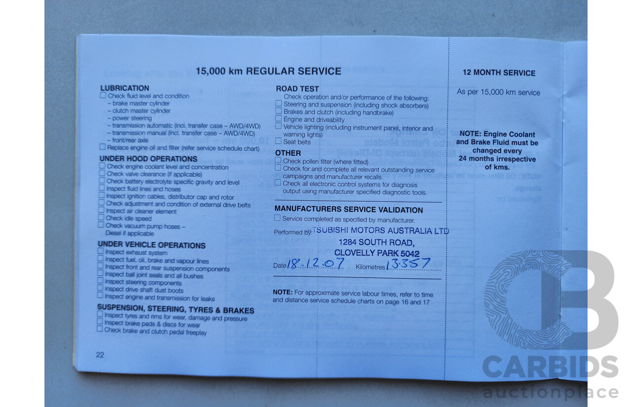 7/2006 Mitsubishi 380 SX DB SERIES II 4d Sedan Blue 3.8L