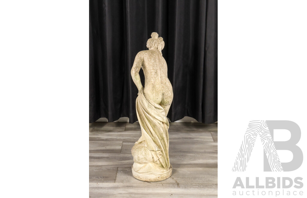 Vintage Cast Concrete Garden Figure of a Maiden