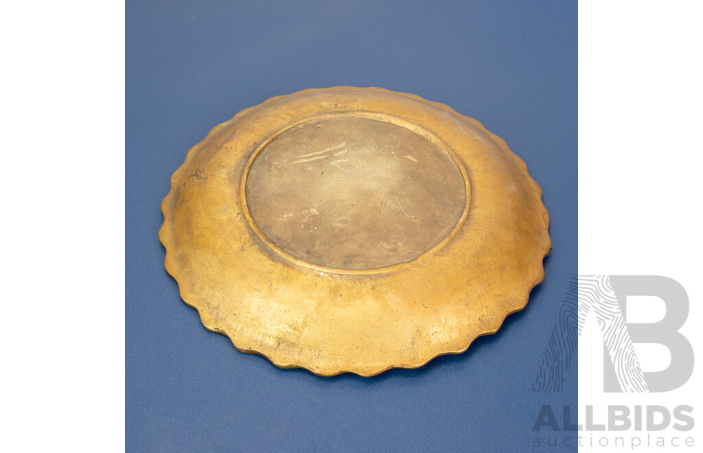 Heavy Gauge Vintage Chinese Brass Dish