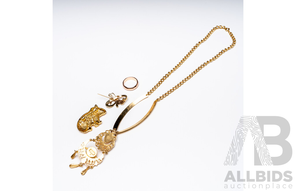 Collection of Gold Tone and Silver Jewellery - Lot of 4