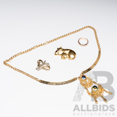 Collection of Gold Tone and Silver Jewellery - Lot of 4