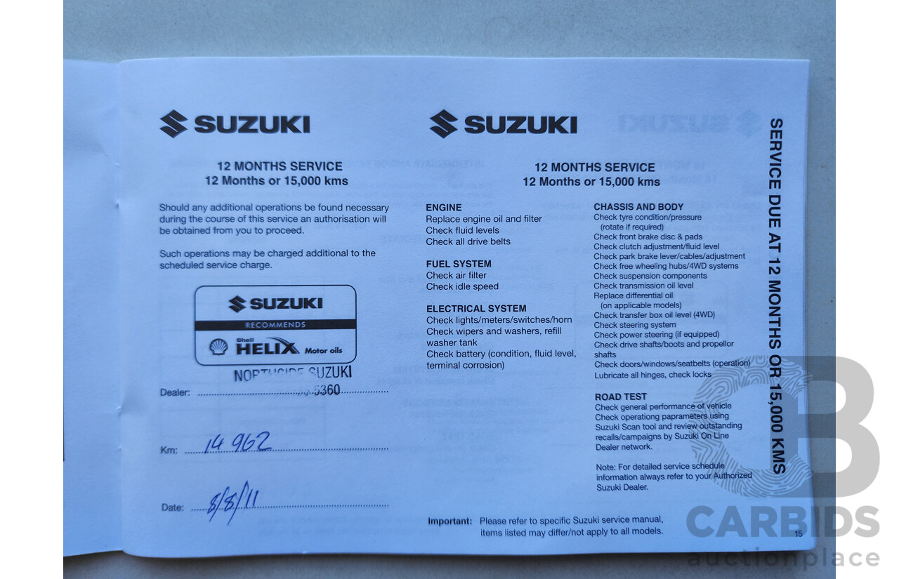 12/2010 Suzuki Kizashi XL FR 4d Sedan White 2.4L