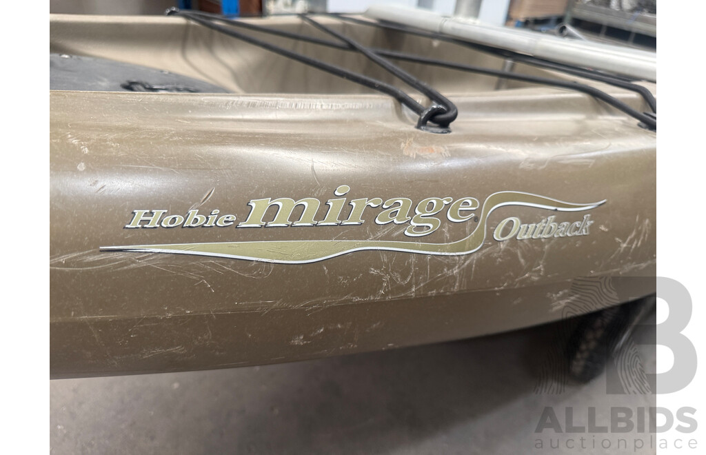 Hobie Mirage Outback Fishing Kayak + Paddles + Trolley