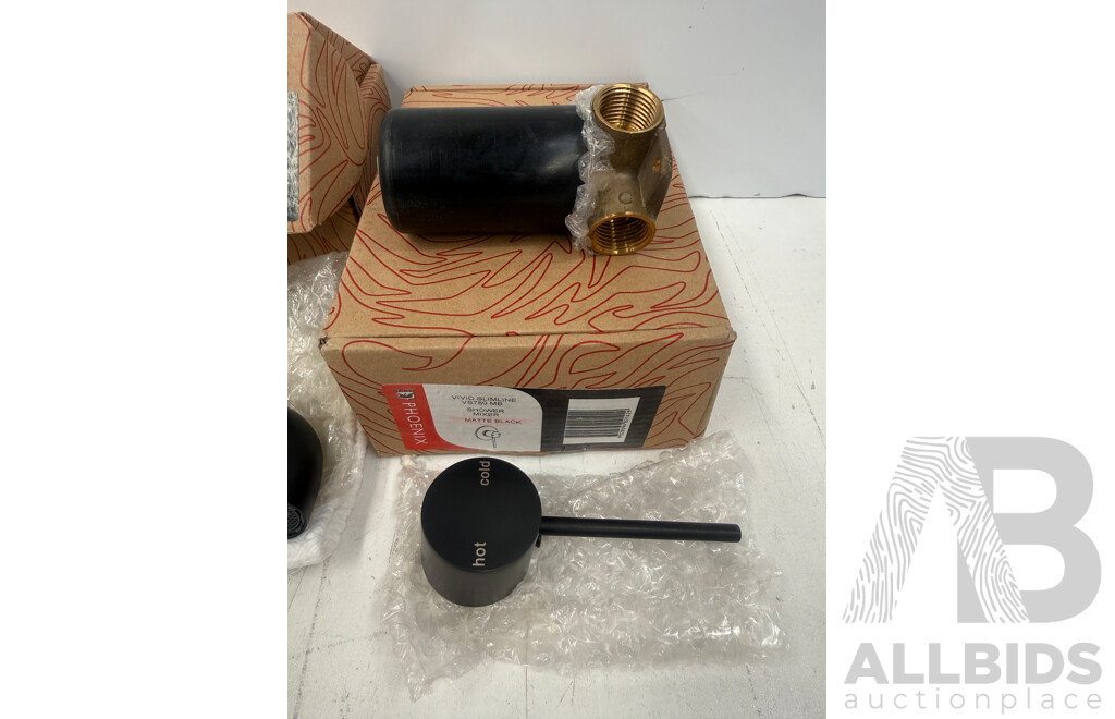 Phoenix 2x Shower Mixer + Phoenix Wall Basin Outlet