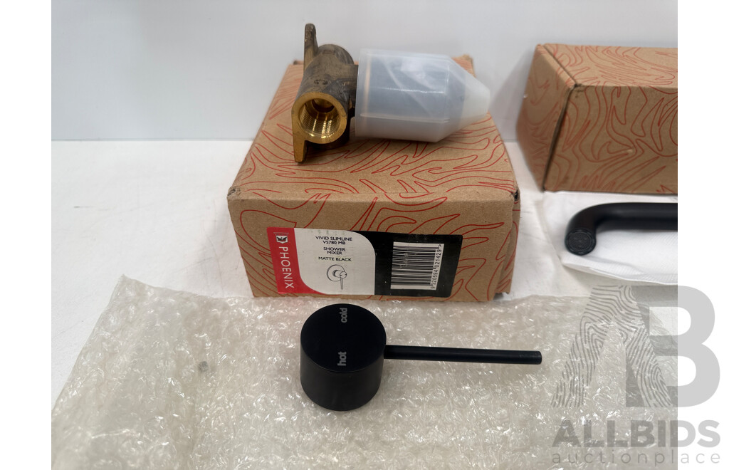 Phoenix 2x Shower Mixer + Phoenix Wall Basin Outlet