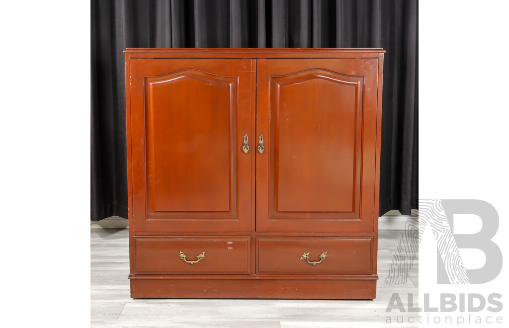 Mahogany Two Door Vintage Entertainment Cabinet by Bell Bros Furniture