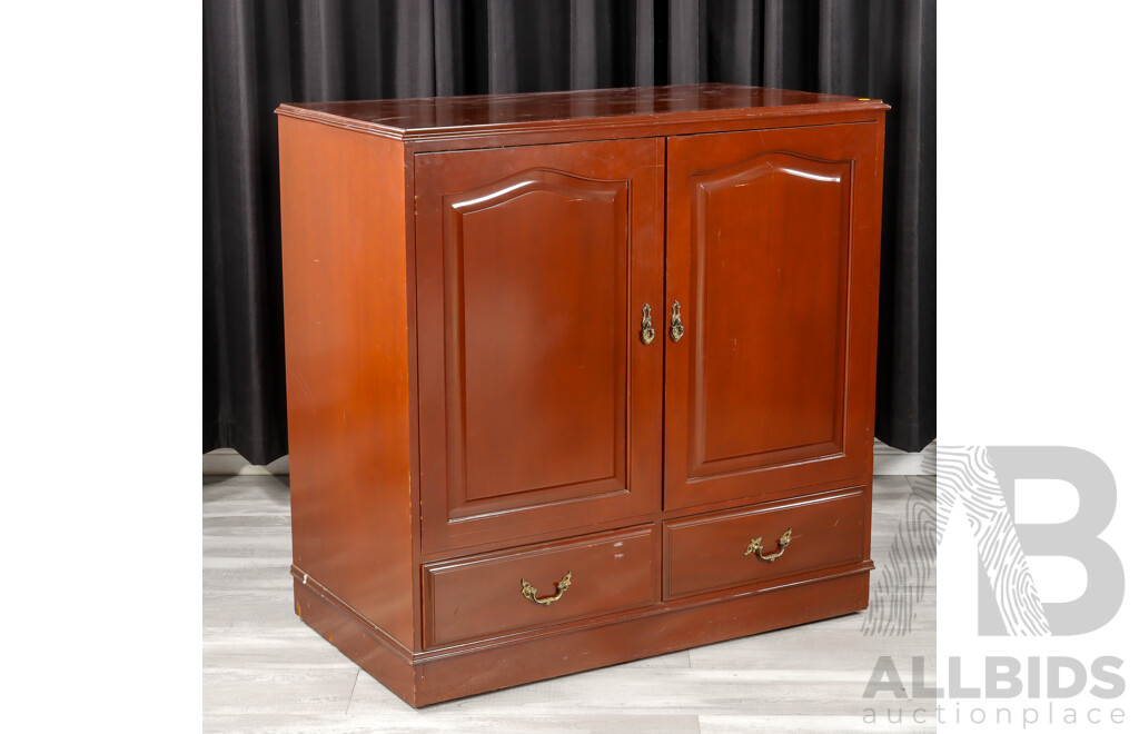 Mahogany Two Door Vintage Entertainment Cabinet by Bell Bros Furniture