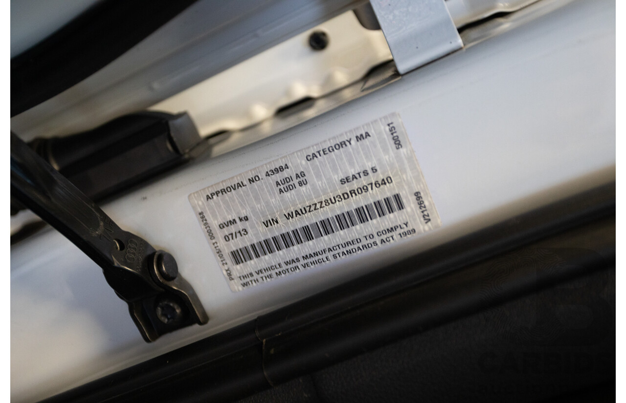 7/2013 Audi Q3 2.0 TFSI QUATTRO (125kW) 8U 4D Wagon Glacier White Turbo 2.0L