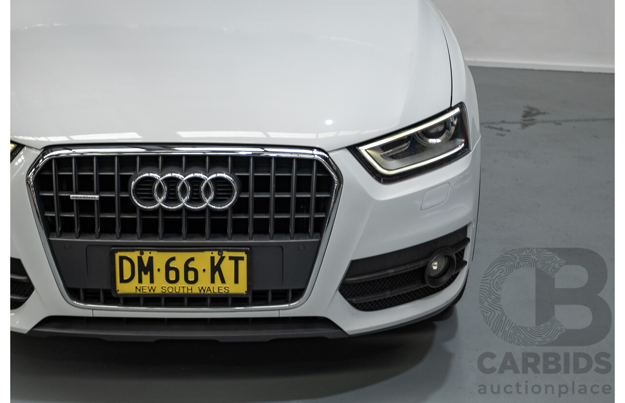 7/2013 Audi Q3 2.0 TFSI QUATTRO (125kW) 8U 4D Wagon Glacier White Turbo 2.0L