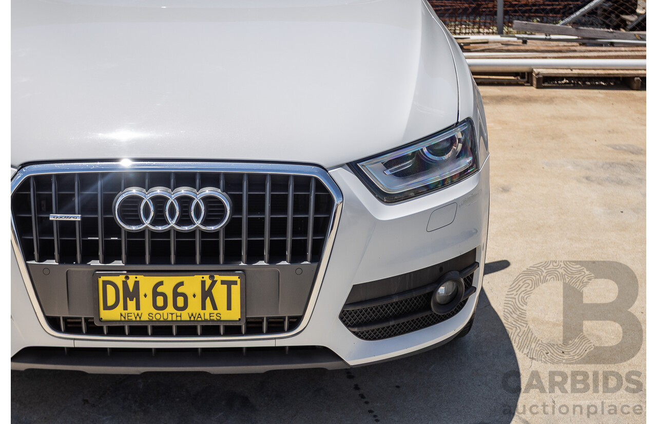 7/2013 Audi Q3 2.0 TFSI QUATTRO (125kW) 8U 4D Wagon Glacier White Turbo 2.0L