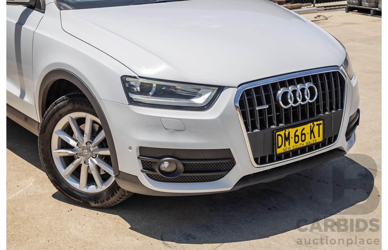 7/2013 Audi Q3 2.0 TFSI QUATTRO (125kW) 8U 4D Wagon Glacier White Turbo 2.0L