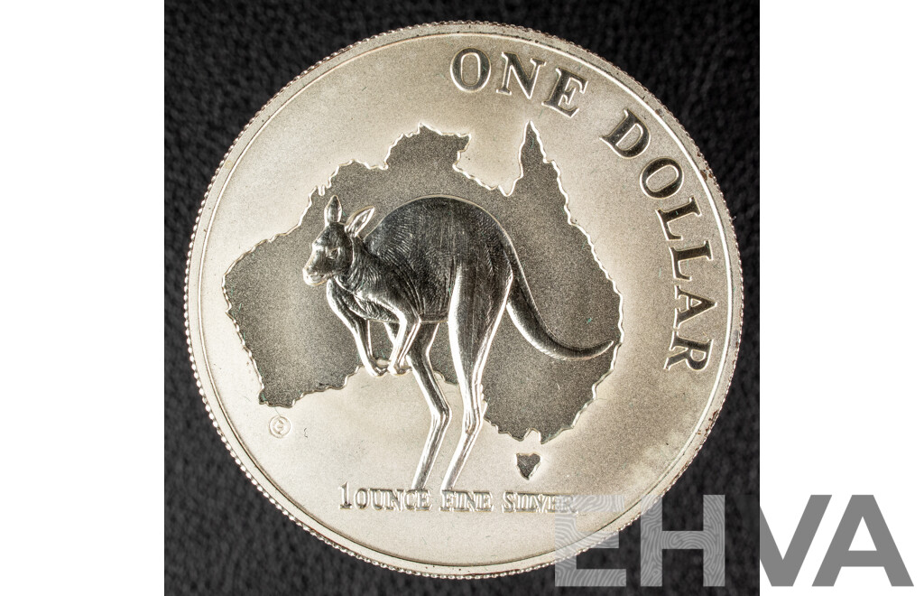 Australian RAM 2000 Frosted Silver One Dollar Coin, Silver Roo .999
