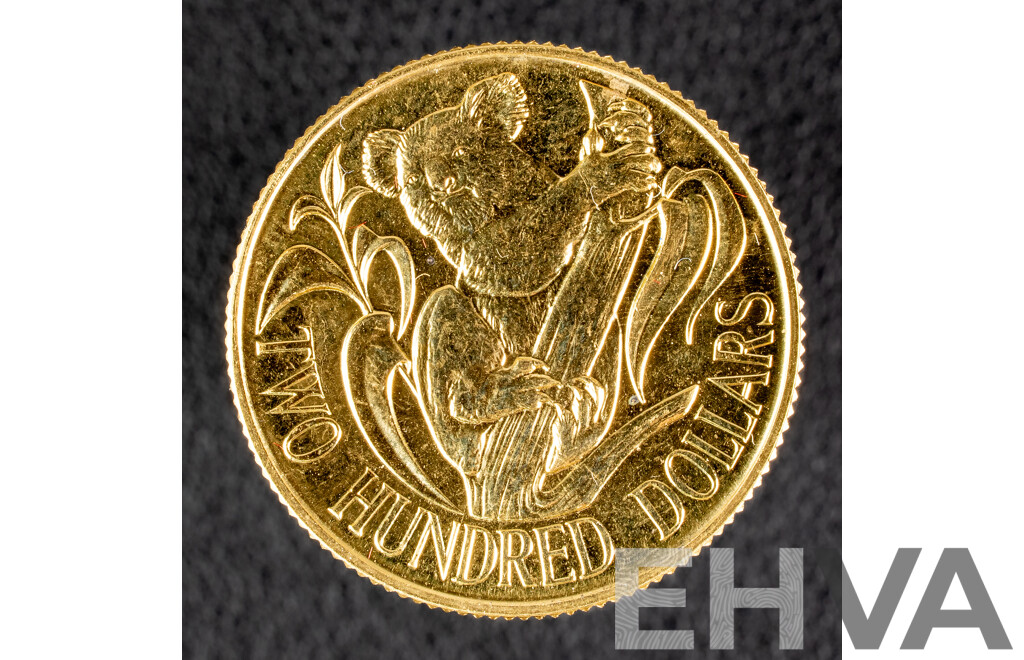 Australian RAM 1980 Gold Two Hundred Dollar Coin, Australian Koala .916