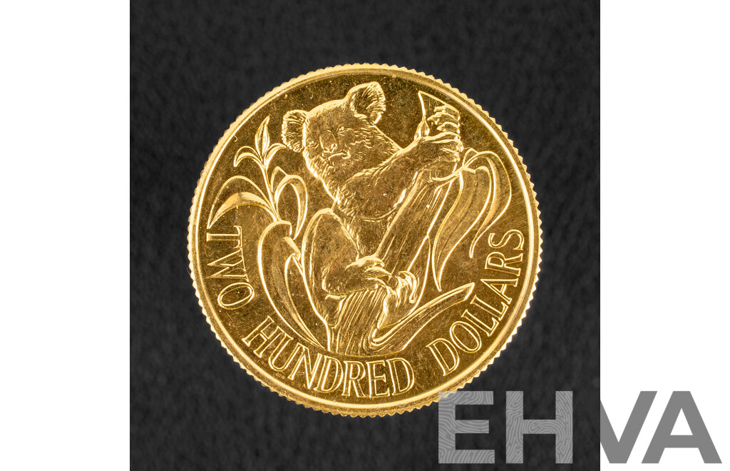 Australian RAM 1980 Gold Two Hundred Dollar Coin, Australian Koala .916